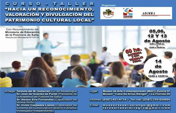 Curso- Taller: Hacia un Reconocimiento, Valoración y Divulgación del Patrimonio Cultural Local