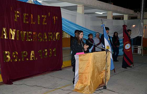 La Ministra de Educación participó en el festejo por el primer aniversario del BSPA N° 7231