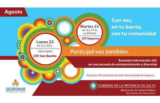 Provincia y Nación realizarán actividades de prevención contra las adicciones