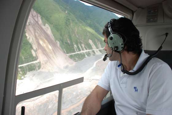 El Gobernador sobrevoló la zona afectada en la ruta 51
