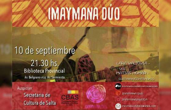 Imaymana Dúo en el Ciclo de Compositores e Intérpretes