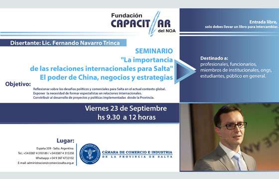Hoy se desarrollará un seminario sobre la importancia de las relaciones internacionales para Salta
