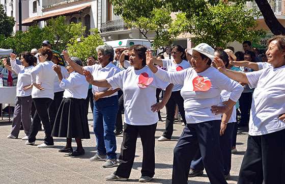 Los adultos mayores se pusieron en movimiento en la plaza 9 de Julio