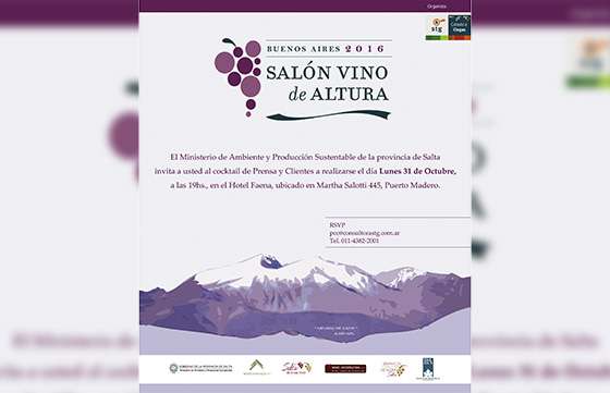 Se realizará hoy una  nueva edición del Salón del Vino de Altura de Buenos Aires