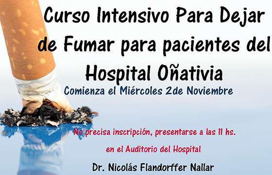 En el hospital Oñativia comenzará un curso intensivo para dejar de fumar
