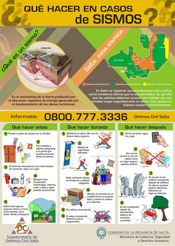 Defensa Civil distribuye afiches y folletos sobre sismos