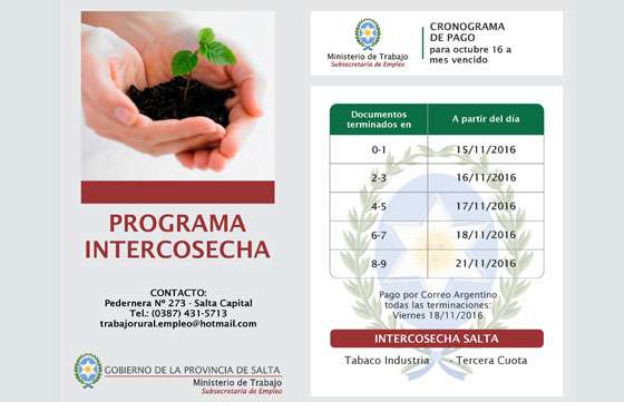 Inicia el pago a los beneficiarios del programa Intercosecha