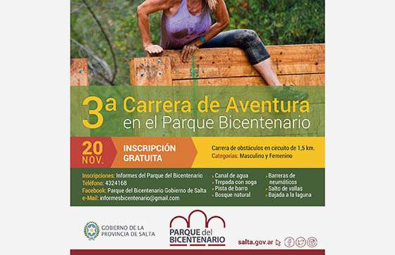Inscriben para la tercera carrera de aventuras en el Parque del Bicentenario