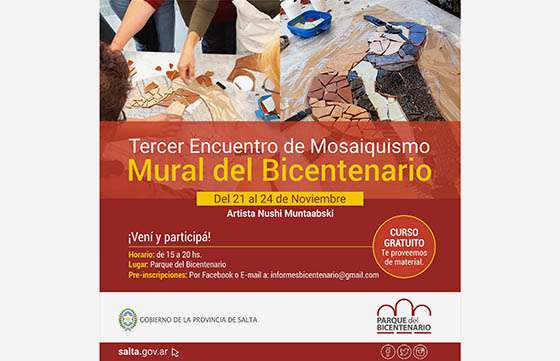 Se realizará el tercer encuentro de mosaiquismo en el Parque del Bicentenario