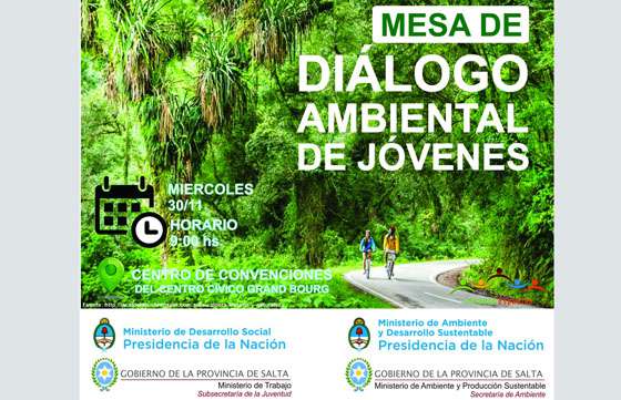 Jóvenes salteños conformarán la Mesa de Diálogo Ambiental