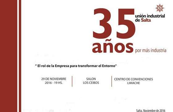 El gobernador participará en las actividades por el aniversario de la Unión Industrial de Salta