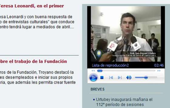 El sitio web del Gobierno transmitió el mensaje de Urtubey en directo 