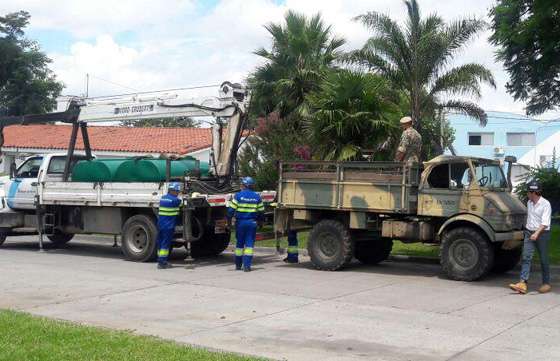 Aguas del Norte trabaja junto al Ejército para garantizar el abastecimiento de agua