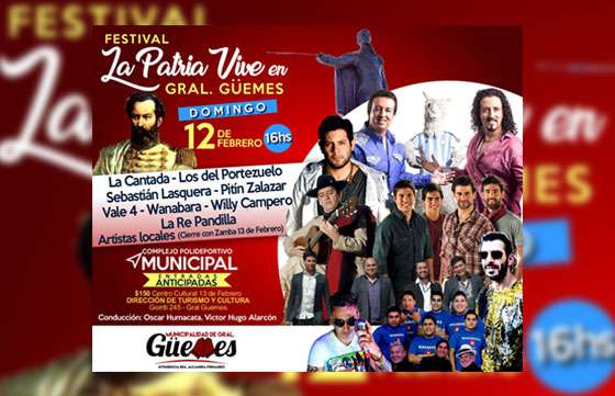 Se presenta hoy el festival La Patria se Vive en General Güemes