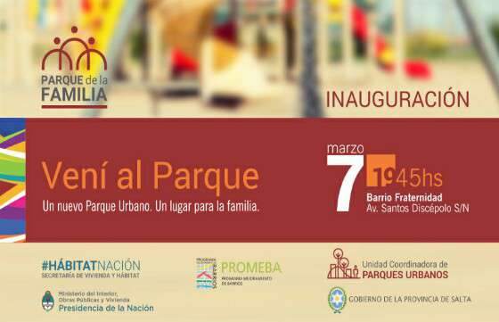 Hoy será inaugurado el Parque de la Familia en la zona sudeste