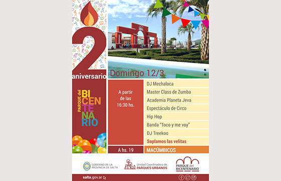 El Parque del Bicentenario cumple 2 años y lo festeja con diversas propuestas