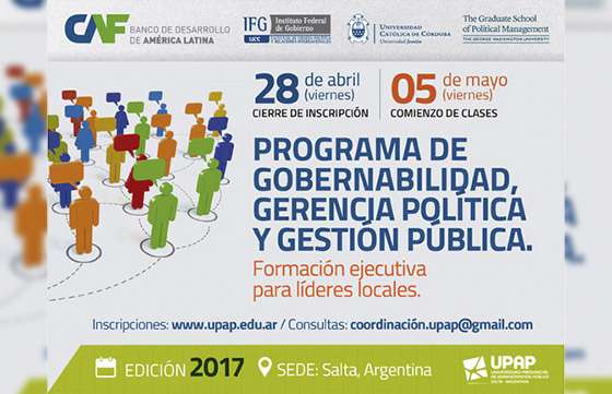 Finalizan las inscripciones para el programa de Gobernabilidad, Gerencia Política y Gestión Pública