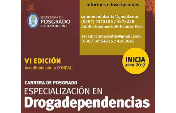 Profesionales del NOA inician posgrado de Especialización en Drogadependencias