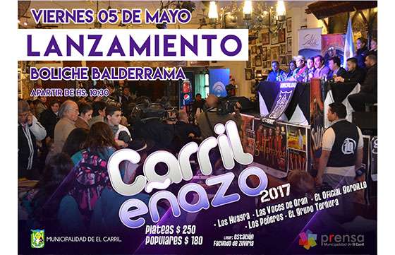 Se lanzará hoy el festival de doma y folclore “Carrileñazo 2017”