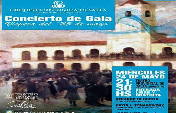 Concierto de gala gratuito para celebrar el 25 de Mayo