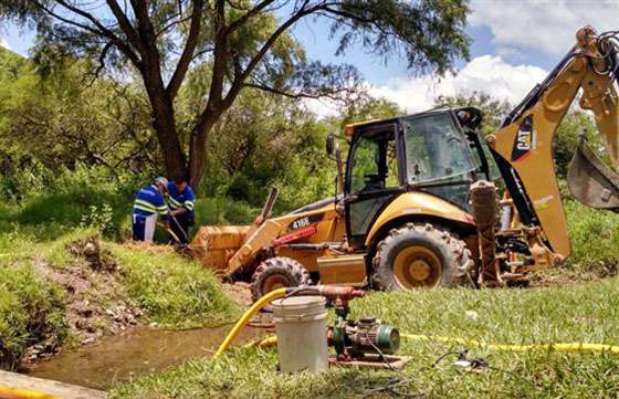 Trabajos en sistemas de agua de Vaqueros, La Caldera y La Calderilla