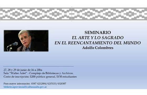 Adolfo Colombres dictará un seminario en el Complejo de Bibliotecas
