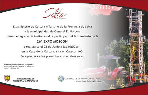 Hoy realizarán el lanzamiento de Expo Mosconi 2017