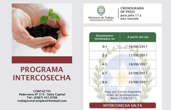 Finaliza el pago a beneficiarios del programa Intercosecha