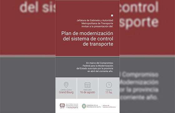 Presentan el Plan de Modernización del Sistema de Control de Transporte