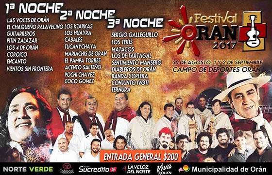 Se realizará hoy el lanzamiento del Festival Orán 2017