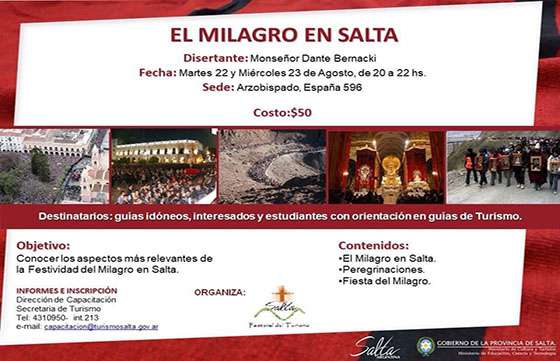 Continúa la capacitación para guías de turismo sobre “El Milagro en Salta”