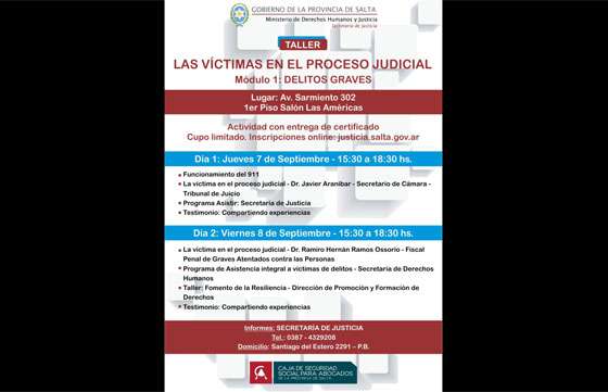 Inscripciones abiertas para participar en talleres sobre procesos judiciales
