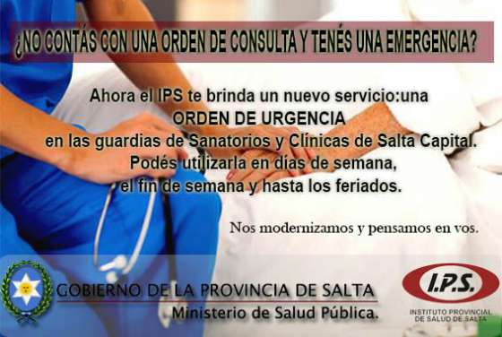 El IPS pone en marcha la Orden de Urgencia para afiliados de la Capital