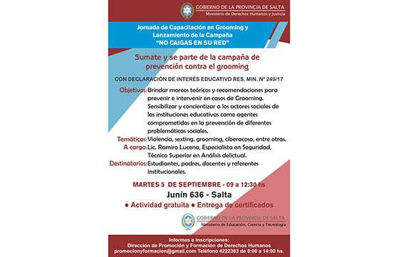Presentarán una campaña de prevención contra el grooming