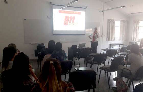 Alumnos de la carrera de RRHH de la Universidad Católica fueron capacitados por el 9-1-1