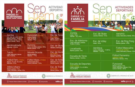 Variadas propuestas deportivas y recreativas en los parques urbanos en septiembre