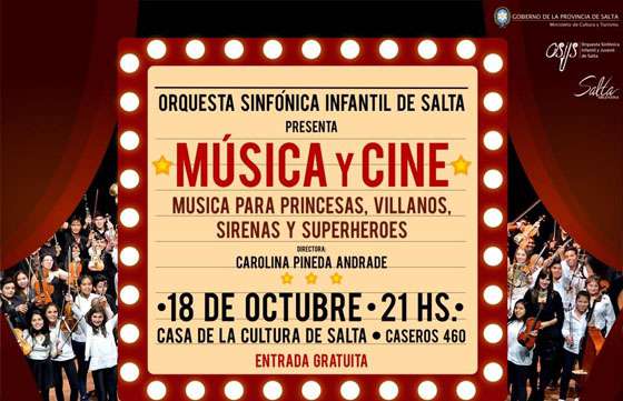 La Orquesta Sinfónica Infantil de Salta presenta un espectáculo de película