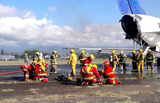 Exitoso simulacro de siniestro y rescate en el aeropuerto