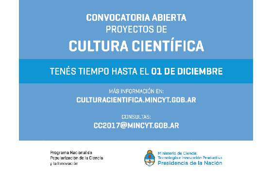 Convocatoria abierta de Proyectos de Cultura Científica