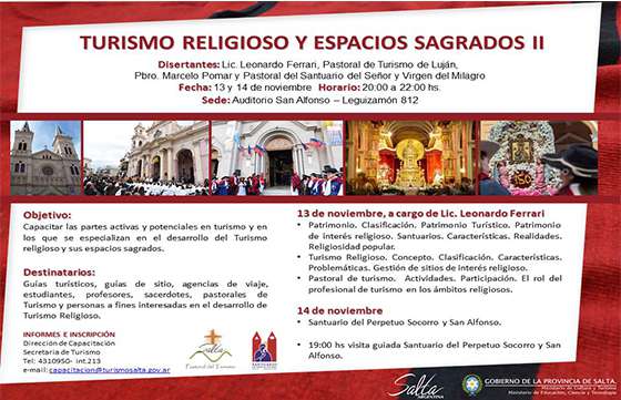 Comienza hoy la capacitación Turismo Religioso y Espacios Sagrados