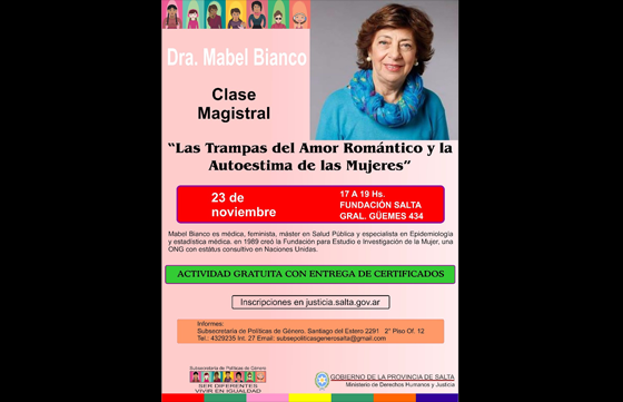 Disertará en Salta la médica feminista Mabel Bianco