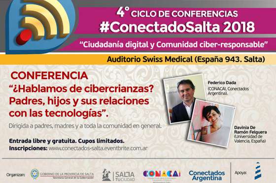 Inicia hoy el ciclo #ConectadoSalta con una conferencia para padres