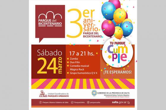Mañana el Parque del Bicentenario celebrará su tercer aniversario