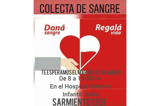 Se realiza una colecta de sangre en el Hospital Público Materno Infantil