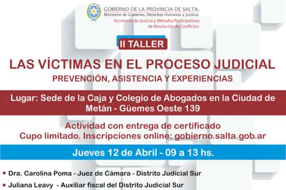 Jornada para víctimas y familiares de víctimas de delitos graves