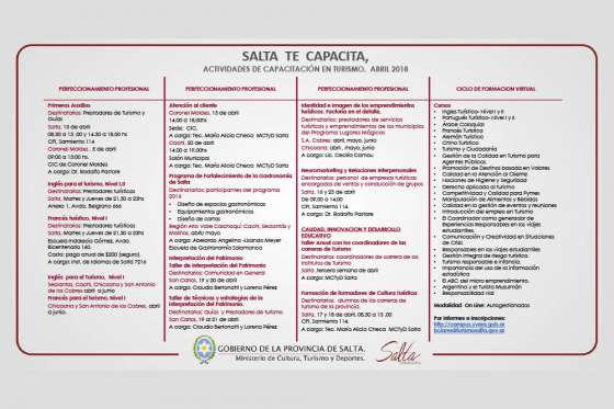 En abril continúan las actividades gratuitas de formación para prestadores turísticos