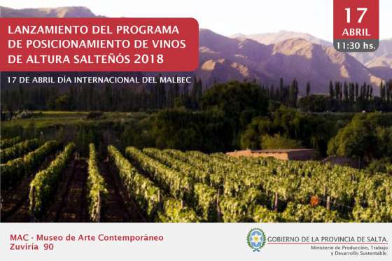 Lanzarán otra edición del programa de Posicionamiento de Vinos de Altura