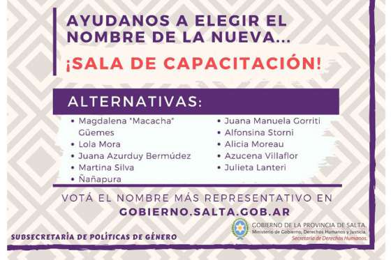 Salteños eligen el nombre de la nueva sala de capacitación del Polo Integral de las Mujeres
