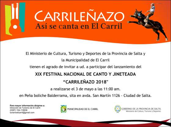 Hoy se presentará el festival de canto y jineteada “Carrileñazo 2018”