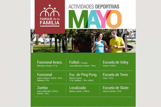 Continúan en mayo las propuestas deportivas en los Parques Urbanos